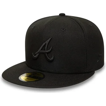 Mützen flach schwarz angepasst 59FIFTY der Atlanta Braves MLB von New Era
