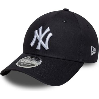 Mützen gebogen marineblau snapback 9FORTY M-Crown Side Script der New York Yankees MLB von New Era