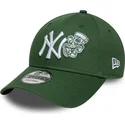 mutzen-gebogen-grun-verstellbares-band-9forty-food-icon-der-new-york-yankees-mlb-von-new-era