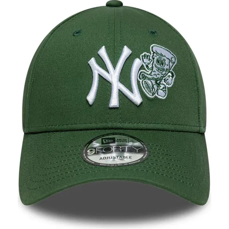 mutzen-gebogen-grun-verstellbares-band-9forty-food-icon-der-new-york-yankees-mlb-von-new-era
