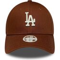 mutzen-gebogen-braun-verstellbares-band-9forty-league-essential-midi-der-los-angeles-dodgers-mlb-von-new-era