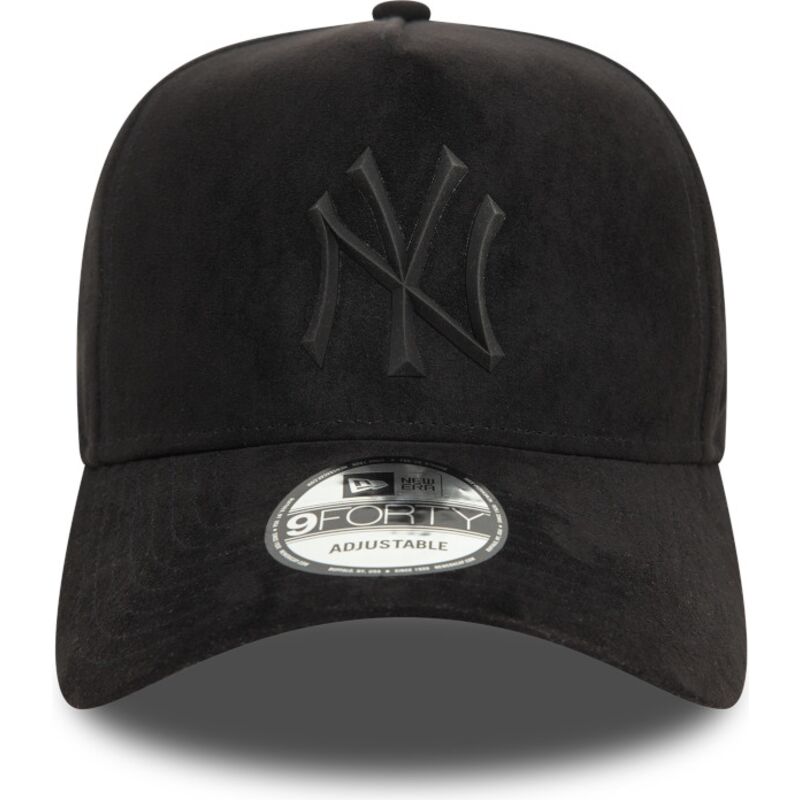mutzen-gebogen-schwarz-snapback-e-frame-faux-suede-der-new-york-yankees-mlb-von-new-era