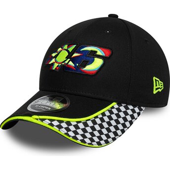 Mützen gebogen schwarz verstellbares band 9FORTY M-Crown Check der Valentino Rossi VR46 MotoGP von New Era