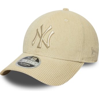 Mützen gebogen beige verstellbares band 9FORTY M-Crown Cord der New York Yankees MLB von New Era
