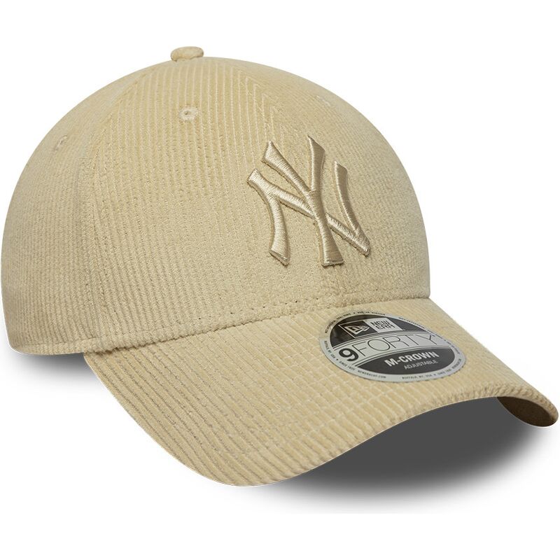 mutzen-gebogen-beige-verstellbares-band-9forty-m-crown-cord-der-new-york-yankees-mlb-von-new-era