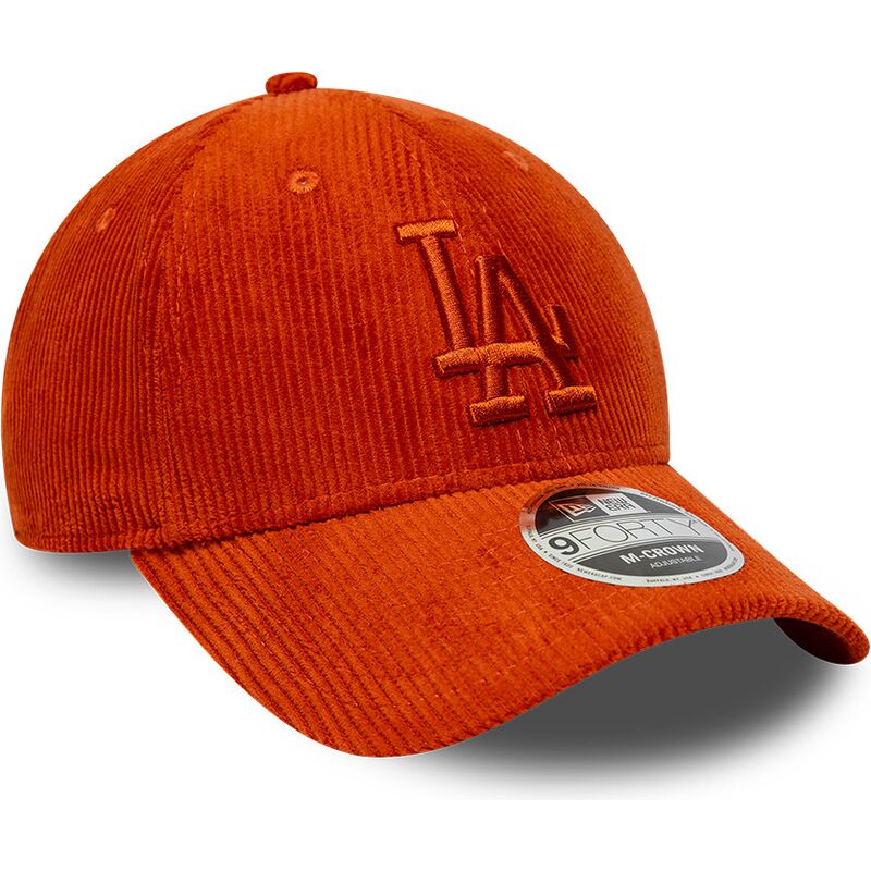 mutzen-gebogen-orange-verstellbares-band-9forty-m-crown-cord-der-los-angeles-dodgers-mlb-von-new-era