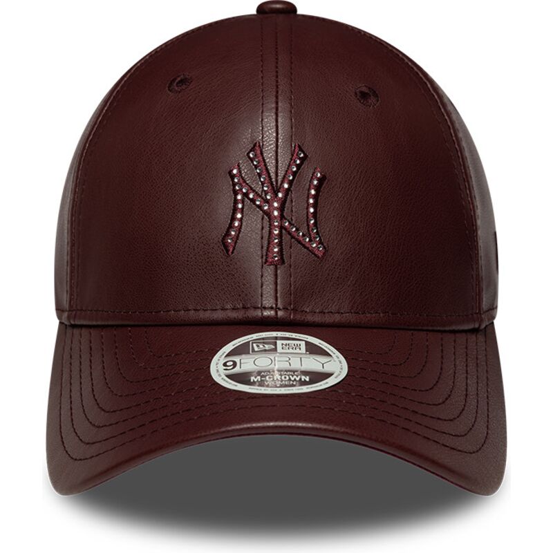 mutzen-gebogen-braun-snapback-9forty-m-crown-pu-diamante-der-new-york-yankees-mlb-von-new-era