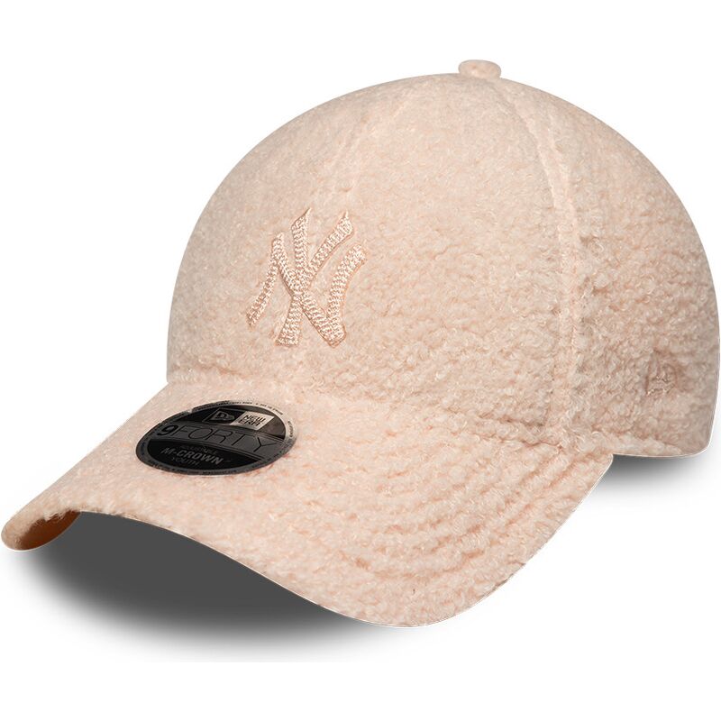 mutzen-gebogen-rosa-snapback-fur-kinder-rosa-9forty-m-crown-winter-borg-der-new-york-yankees-mlb-von-new-era