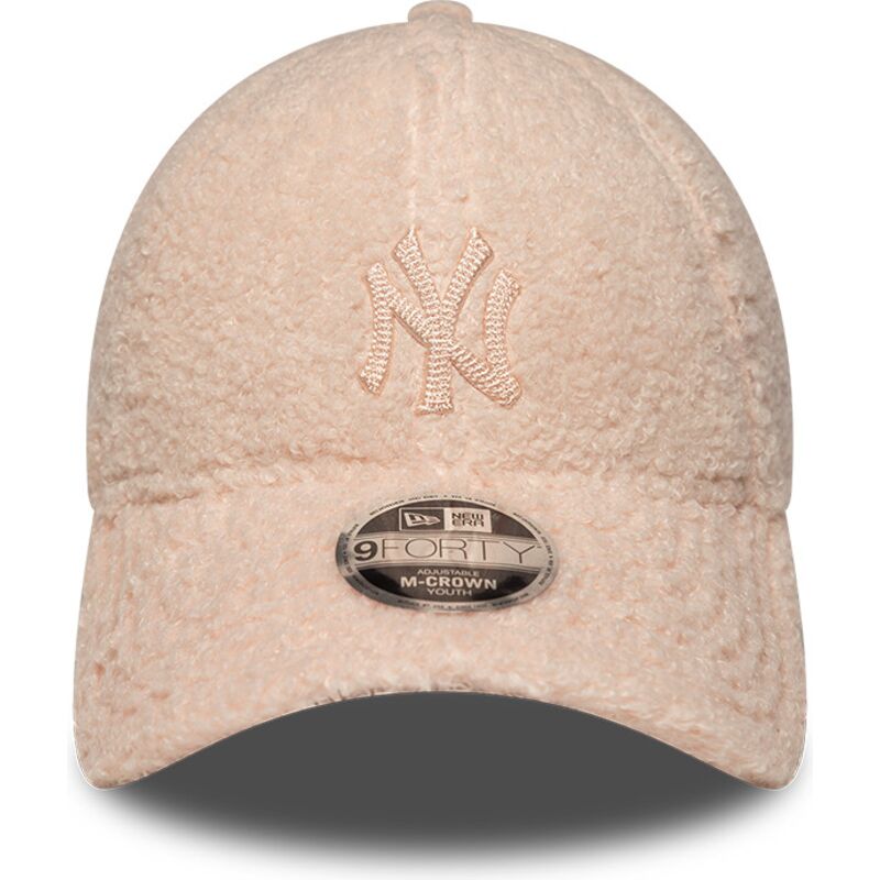 mutzen-gebogen-rosa-snapback-fur-kinder-rosa-9forty-m-crown-winter-borg-der-new-york-yankees-mlb-von-new-era