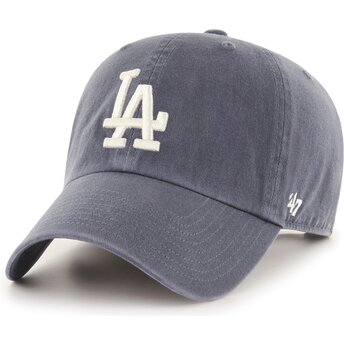 Mützen gebogen grau verstellbares band Clean Up Vintage Navy der Los Angeles Dodgers MLB von 47 Brand