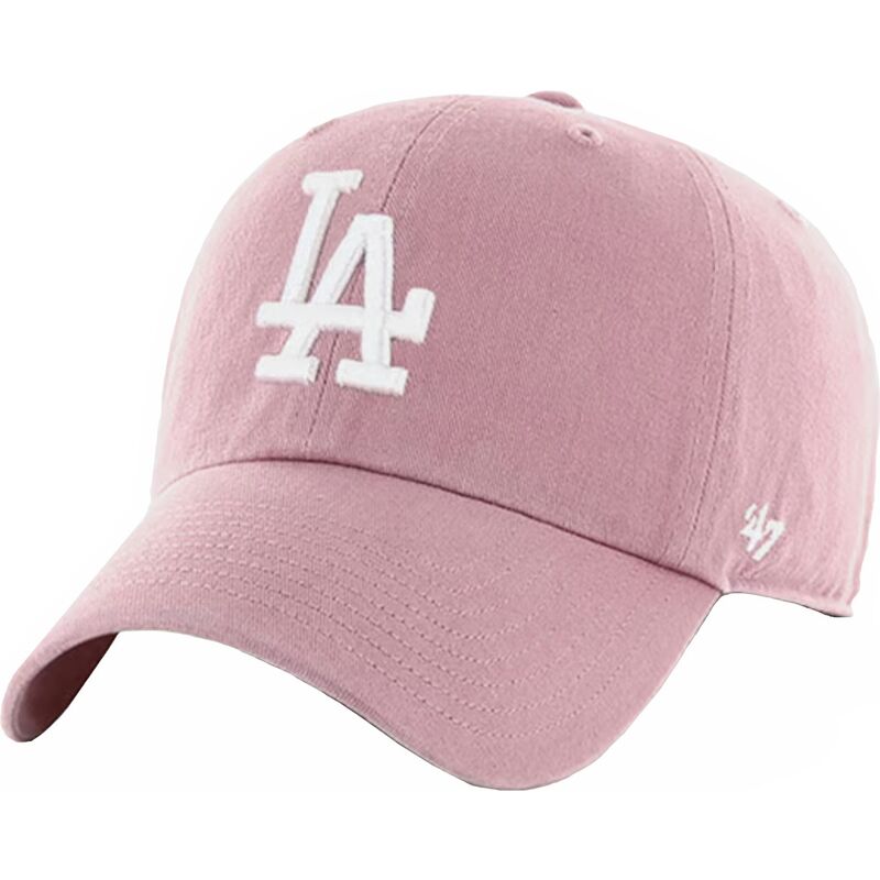 mutzen-gebogen-rosa-verstellbares-band-clean-up-mauve-der-los-angeles-dodgers-mlb-von-47-brand