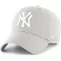 mutzen-gebogen-grau-verstellbares-band-clean-up-no-loop-label-der-new-york-yankees-mlb-von-47-brand