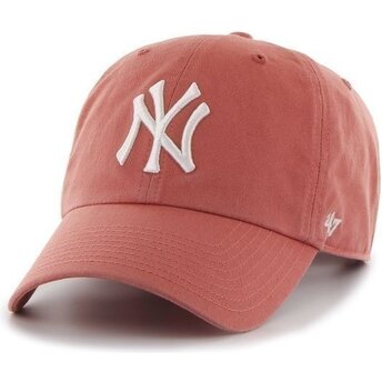 Mützen gebogen rot verstellbares band Clean Up No Loop Label Island Red der New York Yankees MLB von 47 Brand