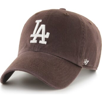 Mützen gebogen braun verstellbares band Clean Up No Loop Label der Los Angeles Dodgers MLB von 47 Brand
