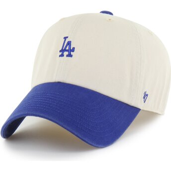 Mützen gebogen beige verstellbares band Clean Up Base Runner Two Tone der Los Angeles Dodgers MLB von 47 Brand