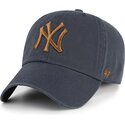 mutzen-gebogen-grau-verstellbares-band-clean-up-contrast-vintage-navy-der-new-york-yankees-mlb-von-47-brand