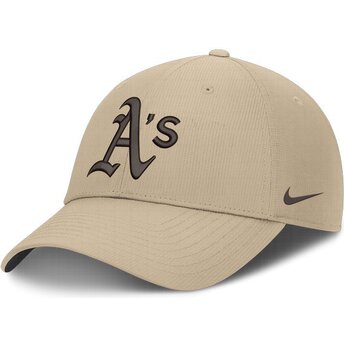 Mützen gebogen beige verstellbares band Structured Uv Poly Ripstop der Oakland Athletics MLB von Nike
