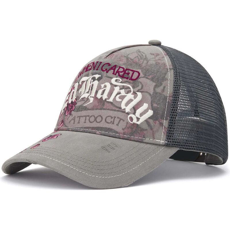 mutzen-gebogen-grau-snapback-floral-tattoo-city-vintage-wash-von-ed-hardy