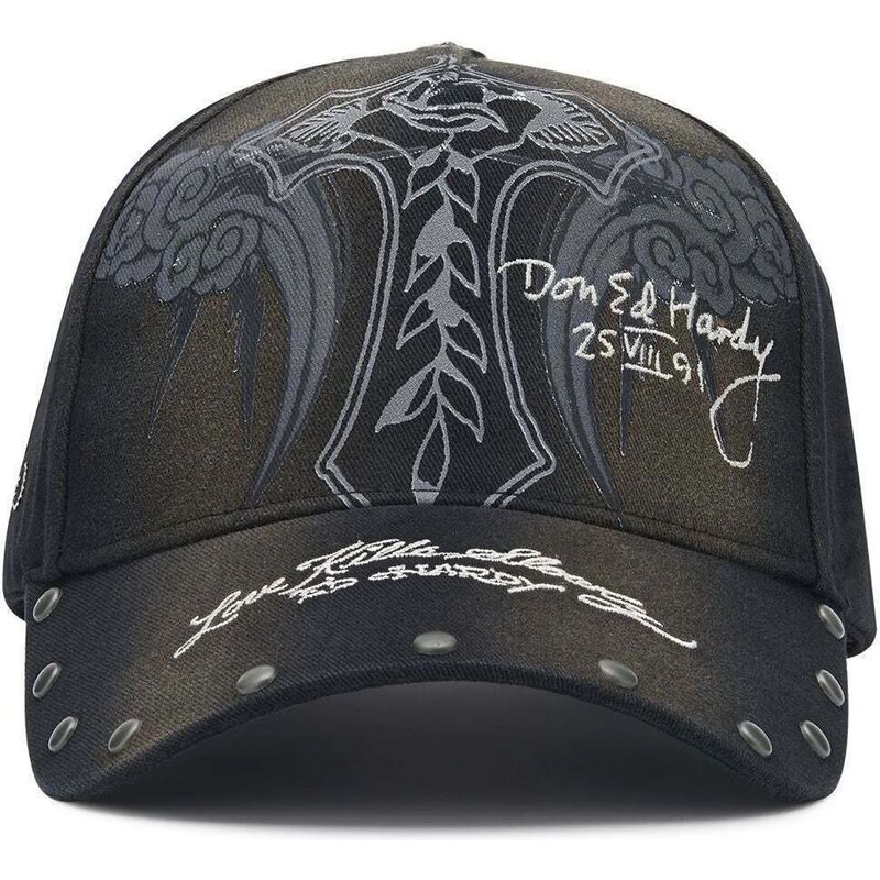 mutzen-gebogen-schwarz-verstellbares-band-storming-rose-washed-von-ed-hardy