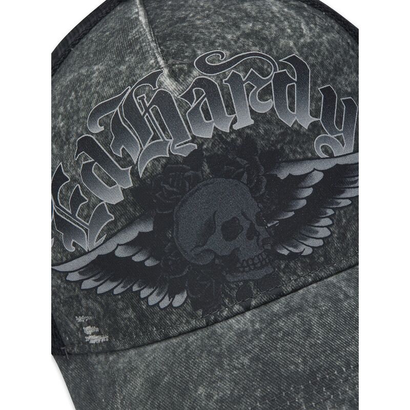 mutzen-gebogen-grau-snapback-flaming-gothic-skull-washed-von-ed-hardy
