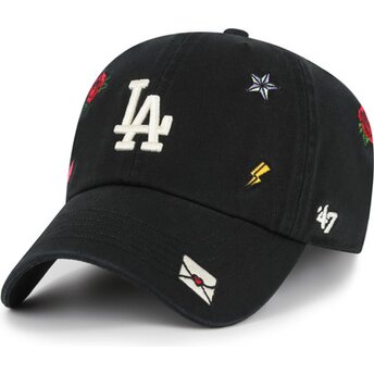 Mützen gebogen schwarz verstellbares band Clean Up Multi Scatter der Los Angeles Dodgers MLB von 47 Brand