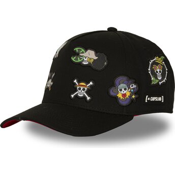 Mützen gebogen schwarz snapback OP8 FLA Strohhut-Piraten One Piece von Capslab