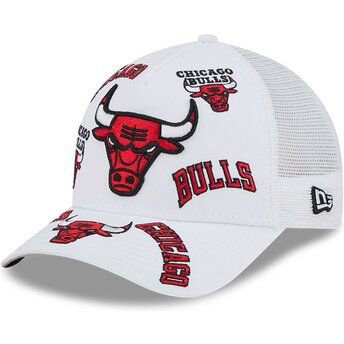 Mützen gebogen weiß snapback 9FORTY M-Crown A Frame All Over der Chicago Bulls NBA von New Era
