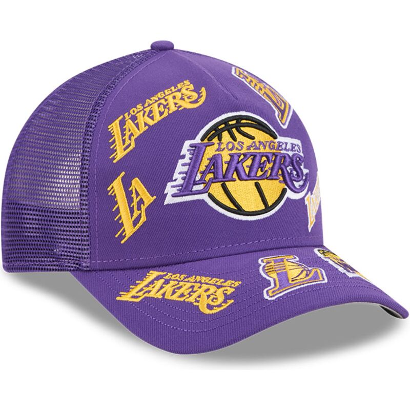 mutzen-gebogen-violett-snapback-9forty-m-crown-a-frame-all-over-der-los-angeles-lakers-nba-von-new-era