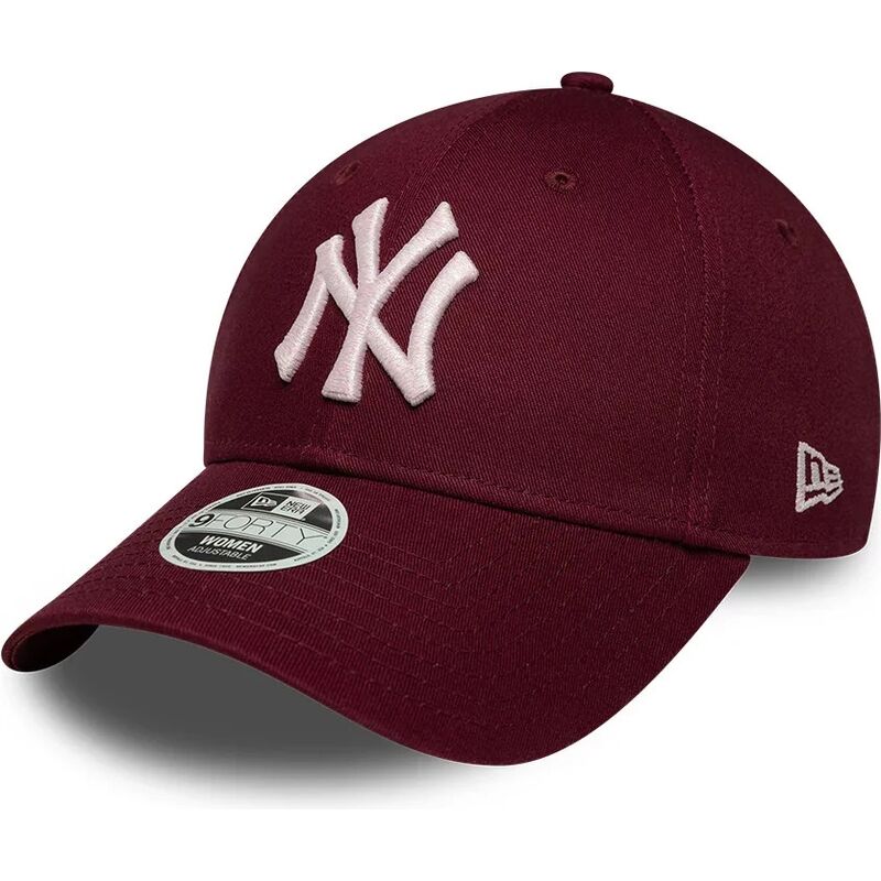 mutzen-gebogen-rot-verstellbares-band-rosa-9forty-metallic-der-new-york-yankees-mlb-von-new-era