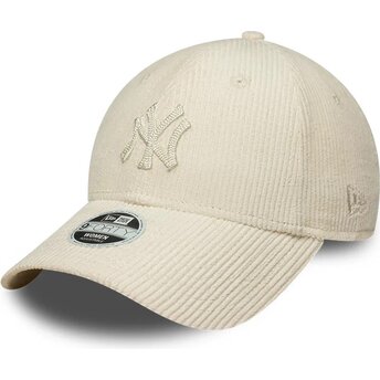 Mützen gebogen beige verstellbares band 9FORTY Cord der New York Yankees MLB von New Era