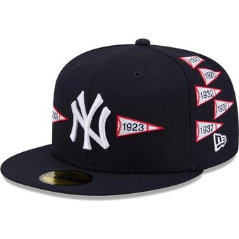 Mützen flach marineblau angepasst 59FIFTY Spike Lee Flags der New York Yankees MLB von New Era