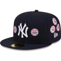 mutzen-flach-marineblau-angepasst-59fifty-spike-lee-patches-der-new-york-yankees-mlb-von-new-era