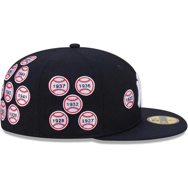 mutzen-flach-marineblau-angepasst-59fifty-spike-lee-patches-der-new-york-yankees-mlb-von-new-era