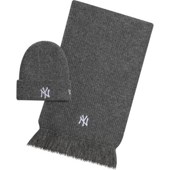Mützen grau bufanda Knit Set der New York Yankees MLB von New Era