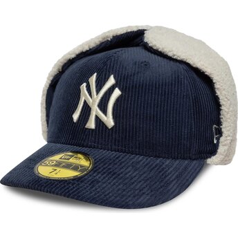Mützen gebogen marineblau angepasst 59FIFTY Cord Dog Ear der New York Yankees MLB von New Era