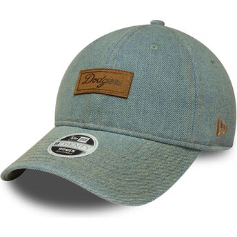 Mützen gebogen blau verstellbares band 9TWENTY Denim der Los Angeles Dodgers MLB von New Era
