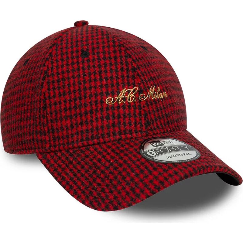 mutzen-gebogen-rot-verstellbares-band-9forty-houndstooth-der-ac-milan-serie-a-von-new-era mutzen-gebogen-rot-verstellbares-band-9forty-houndstooth-der-ac-milan-serie-a-von-new-era