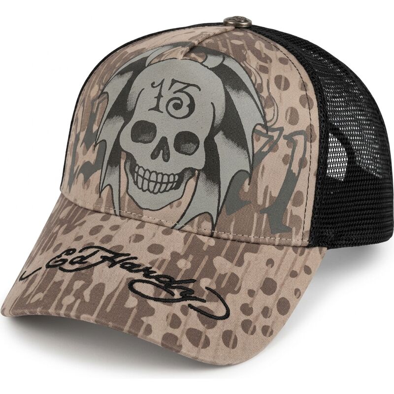mutzen-gebogen-grau-snapback-13-skull-von-ed-hardy