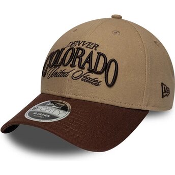Mützen gebogen braun verstellbares band 9FORTY M-Crown Wordmark der Denver Colorado von New Era