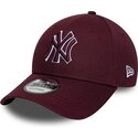 mutzen-gebogen-rot-verstellbares-band-9forty-team-outline-der-new-york-yankees-mlb-von-new-era
