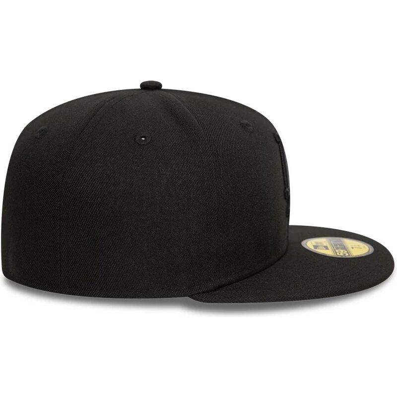 schwarze-enganliegende-flatcap-mit-schwarzem-logo-59fifty-league-essential-der-los-angeles-dodgers-mlb-von-new-era