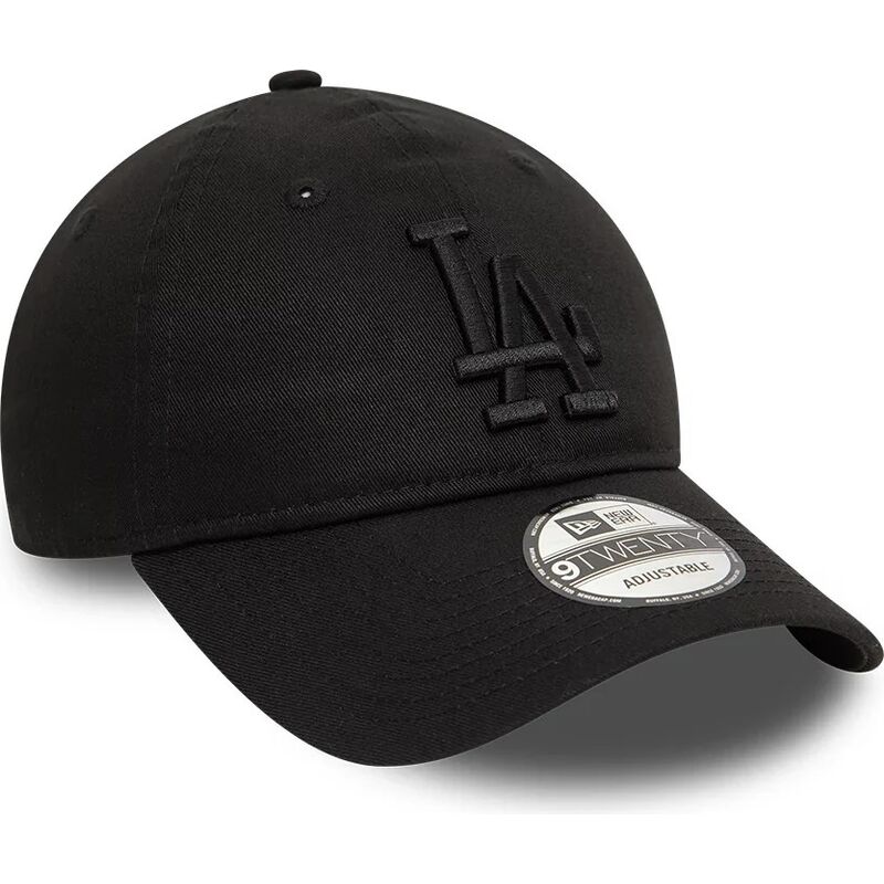 schwarze-verstellbare-curved-cap-mit-schwarzem-logo-9twenty-league-essential-der-los-angeles-dodgers-mlb-von-new-era schwarze-verstellbare-curved-cap-mit-schwarzem-logo-9twenty-league-essential-der-los-angeles-dodgers-mlb-von-new-era