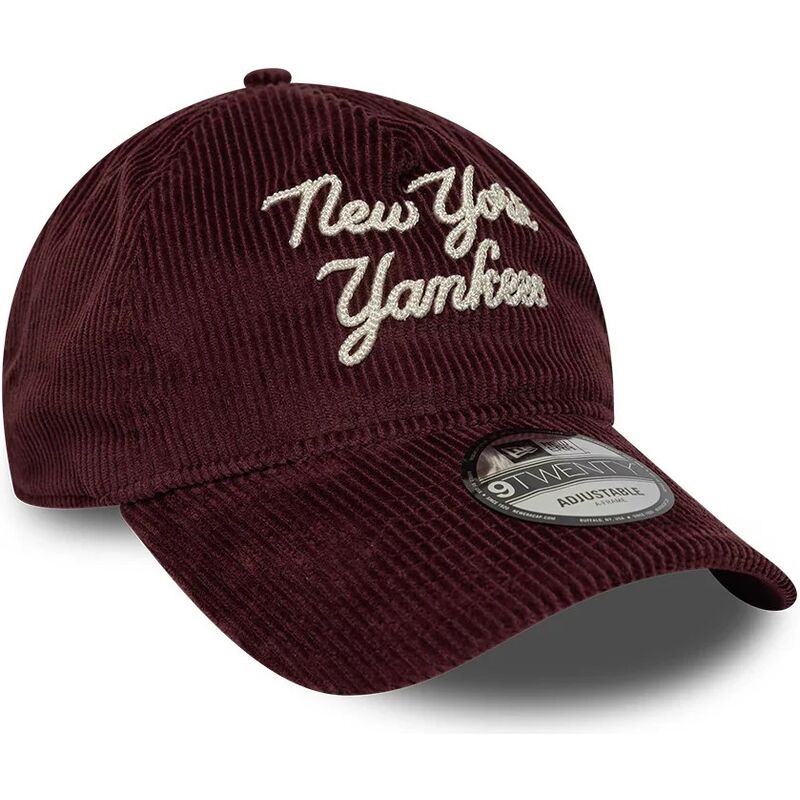 mutzen-gebogen-rot-verstellbares-band-9twenty-a-frame-cord-script-der-new-york-yankees-mlb-von-new-era