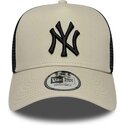 mutzen-gebogen-beige-snapback-a-frame-league-essential-der-new-york-yankees-mlb-von-new-era