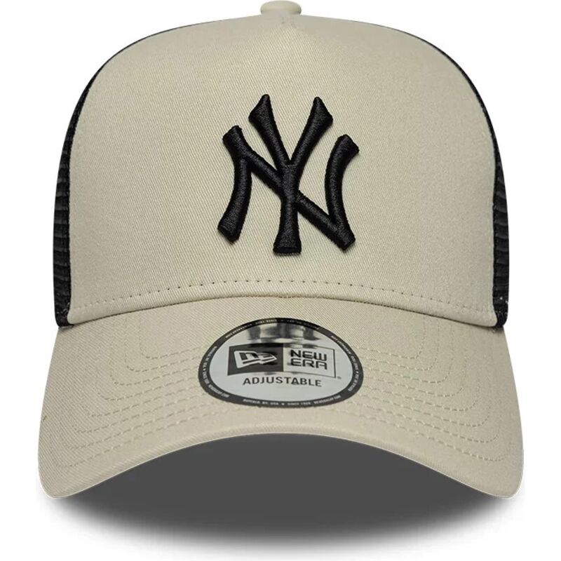 mutzen-gebogen-beige-snapback-a-frame-league-essential-der-new-york-yankees-mlb-von-new-era