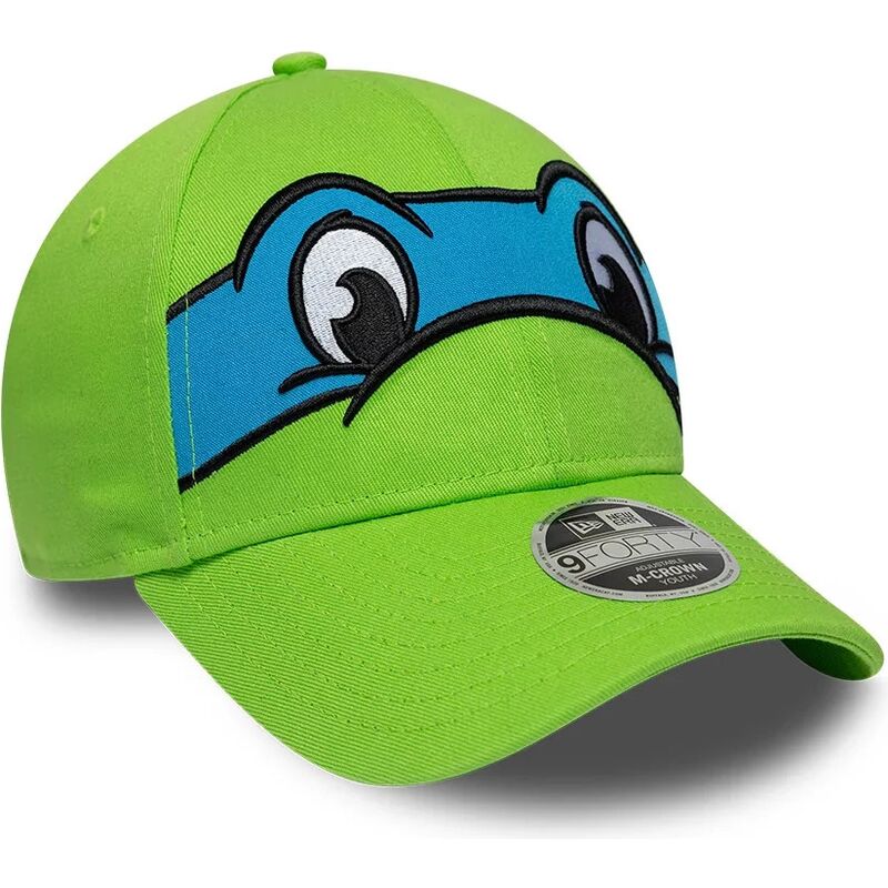 mutzen-gebogen-grun-snapback-fur-kinder-9forty-m-crown-face-der-leonardo-tortugas-ninja-von-new-era