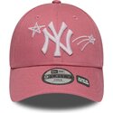 mutzen-gebogen-rosa-verstellbares-band-fur-kinder-9forty-space-der-new-york-yankees-mlb-von-new-era