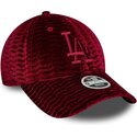 mutzen-gebogen-rot-verstellbares-band-9forty-velour-der-los-angeles-dodgers-mlb-von-new-era