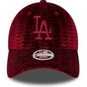 mutzen-gebogen-rot-verstellbares-band-9forty-velour-der-los-angeles-dodgers-mlb-von-new-era