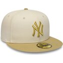 mutzen-flach-beige-angepasst-59fifty-league-essential-der-new-york-yankees-mlb-von-new-era